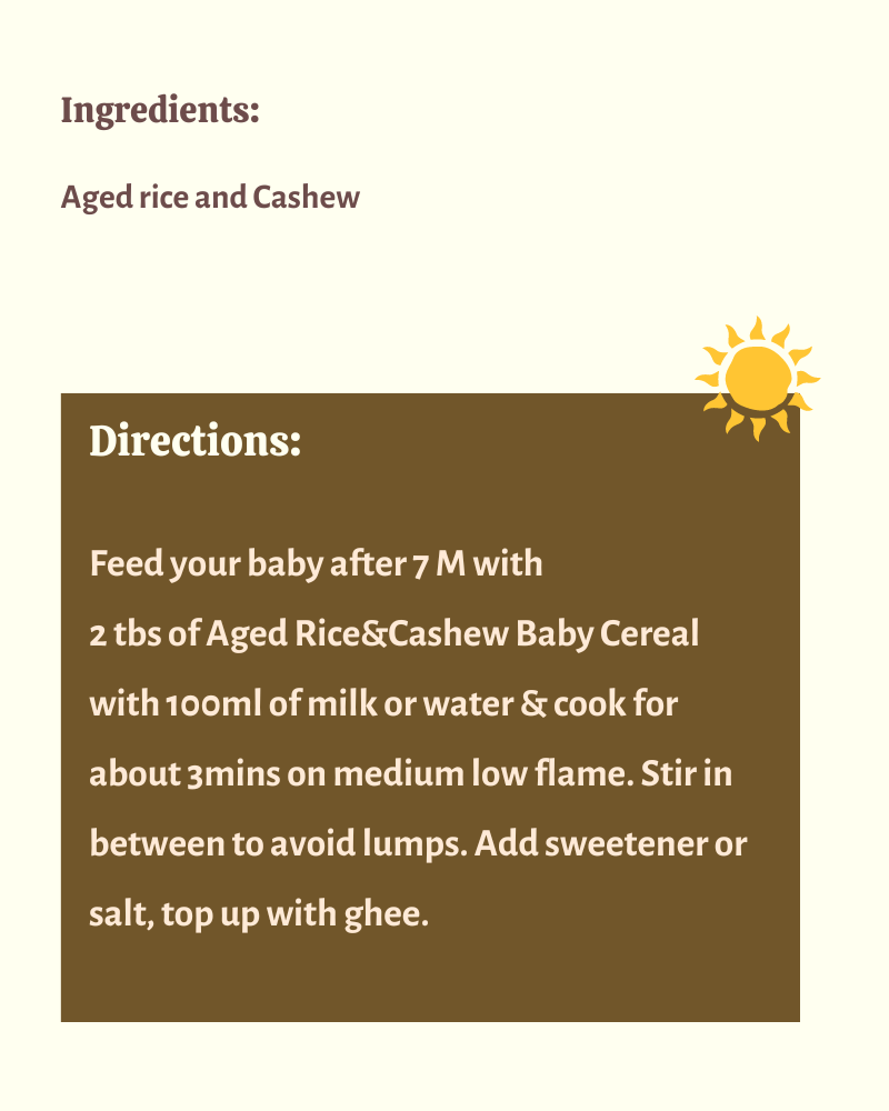 Aged rice & cashew- Baby Cereal