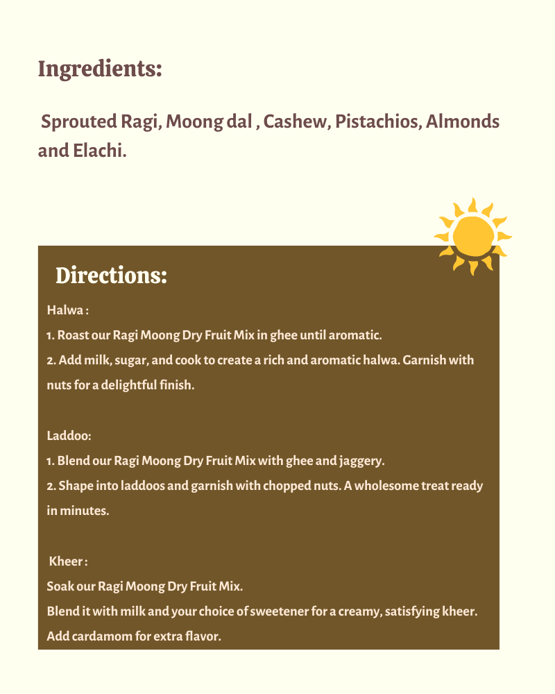 Ragi Moong Dry Fruit Mix - Nutreatlife